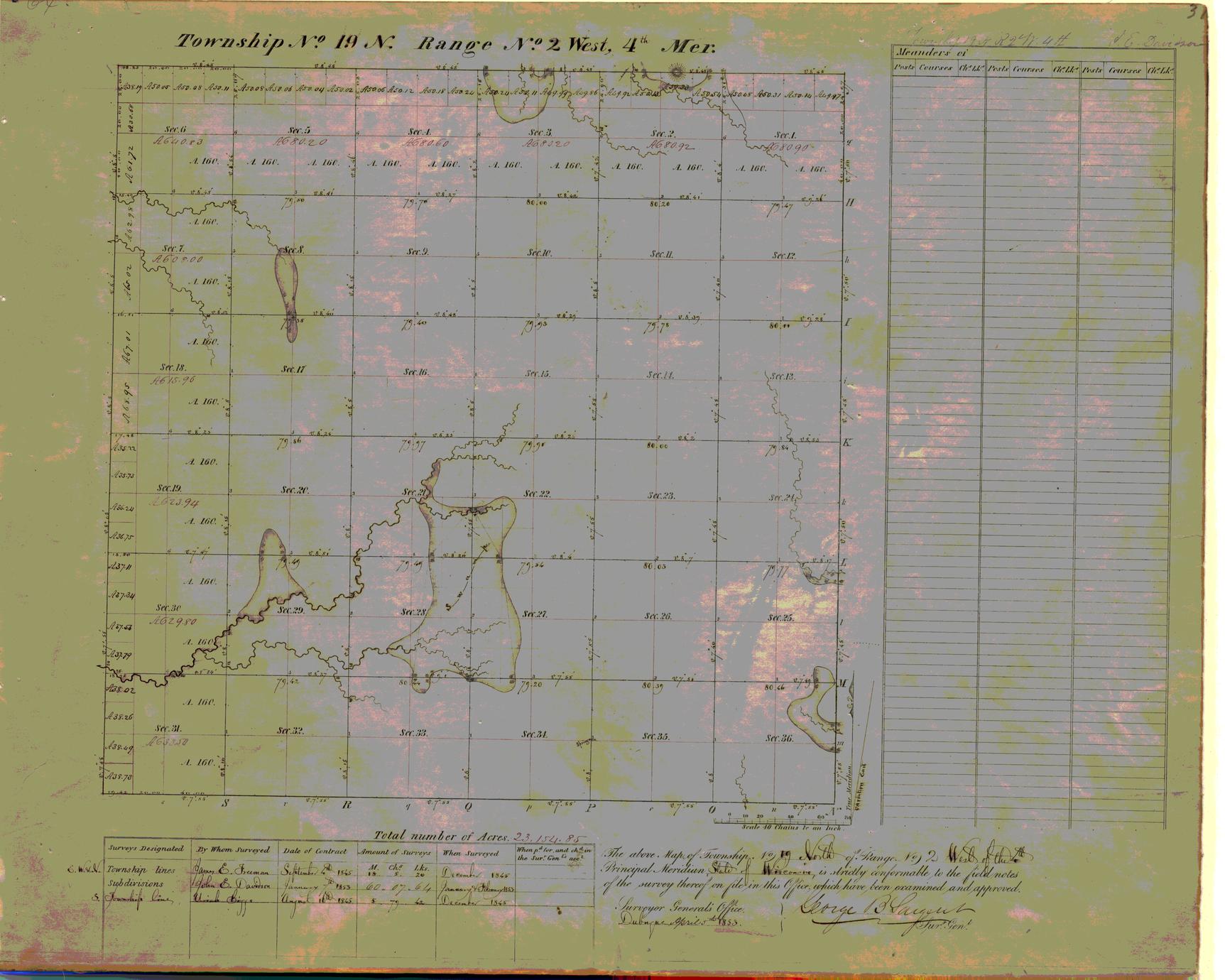[Public Land Survey System map: Wisconsin Township 19 North, Range 02 West]