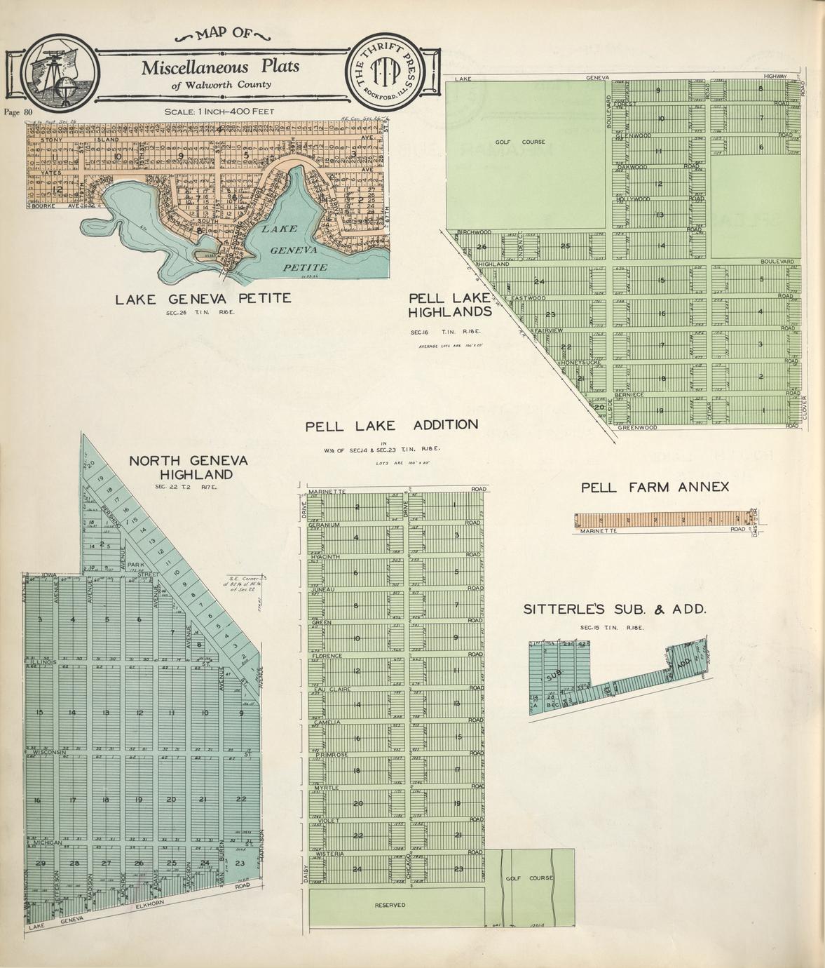 Atlas and plat book of Walworth County Wisconsin 1930 compiled from