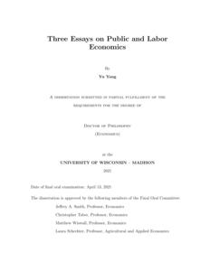 Three Essays on Public and Labor Economics