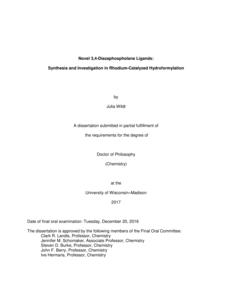 Novel 3,4-Diazaphospholane Ligands: Synthesis and Investigation in Rhodium-Catalyzed Hydroformylation