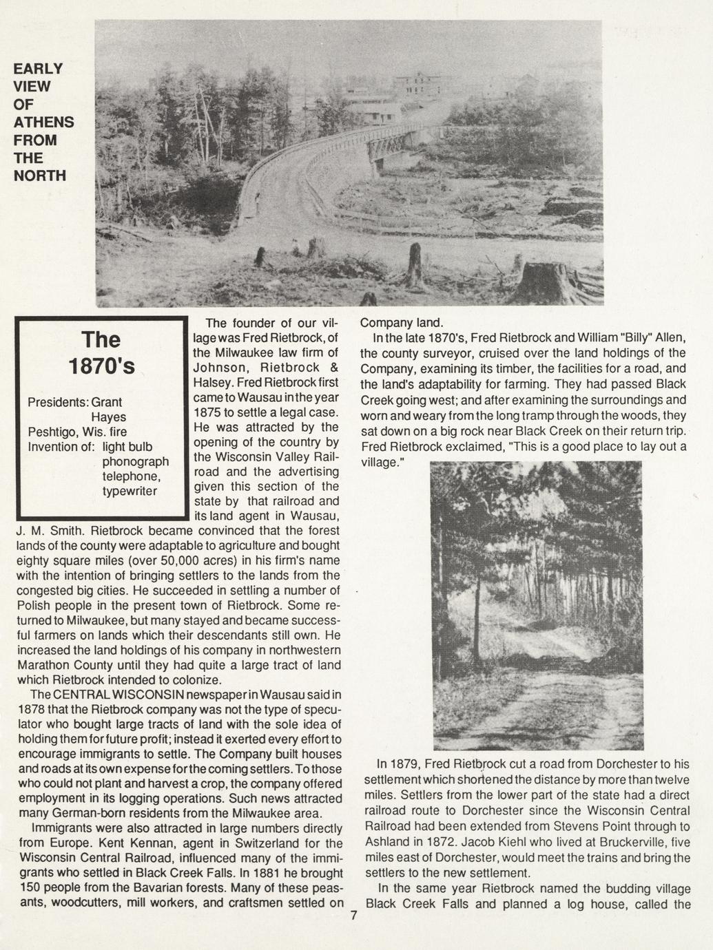 Athens, Wisconsin centennial, June 2224, 1990 celebrating 100 years