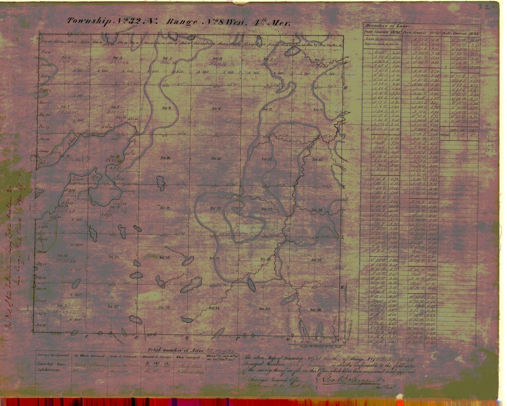 [Public Land Survey System map: Wisconsin Township 32 North, Range 08 West]