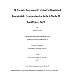 C2 Domain-Containing Proteins For Regulated Exocytosis In Neuroendocrine Cells: A Study Of BAIAP3 And CAPS
