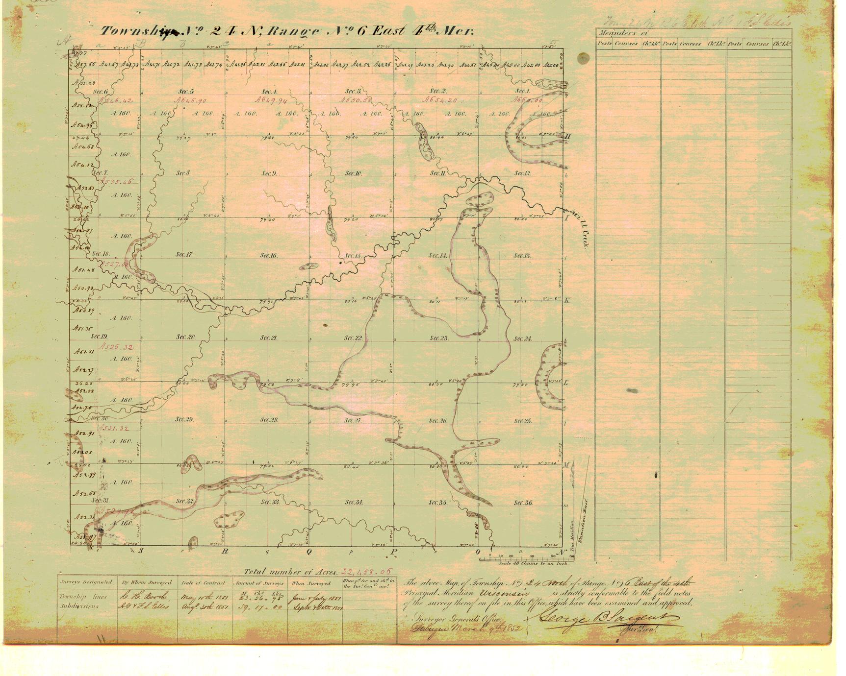 [Public Land Survey System map: Wisconsin Township 24 North, Range 06 East]