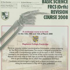 The Cambridge Basic Science FRCS Revision Course 2008 advertisement
