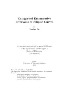 Categorical Enumerative Invariants of Elliptic Curves