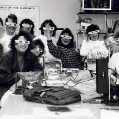 Students in 3-D glasses, UW Fond du Lac