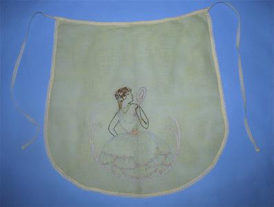 Embroidered organza tea apron