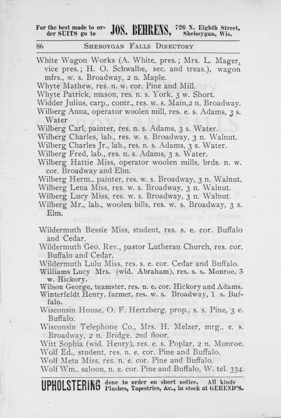 Directories of the city and county of Sheboygan (25 Volumes) - Full ...