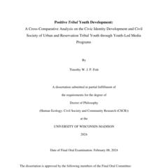 Positive Tribal Youth Development: A Cross-Comparative Analysis on the Civic Identity Development and Civil Society of Urban and Reservation Tribal Youth through Youth-Led Media Programs
