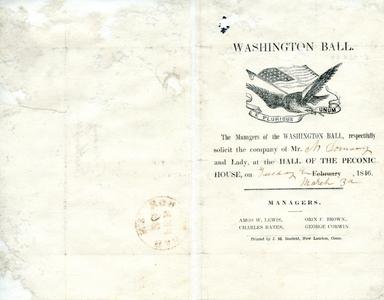 Invitation to the Washington Ball, 1846