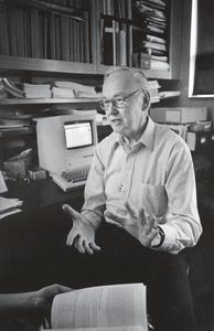 Professor James Crow at his desk