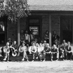 Apache National Forest rangers' meeting (AL front row, 5th from R), Springerville, Arizona, 1910