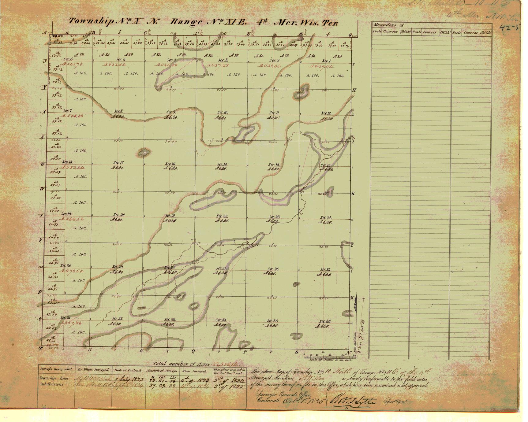 [Public Land Survey System map: Wisconsin Township 10 North, Range 11 East]