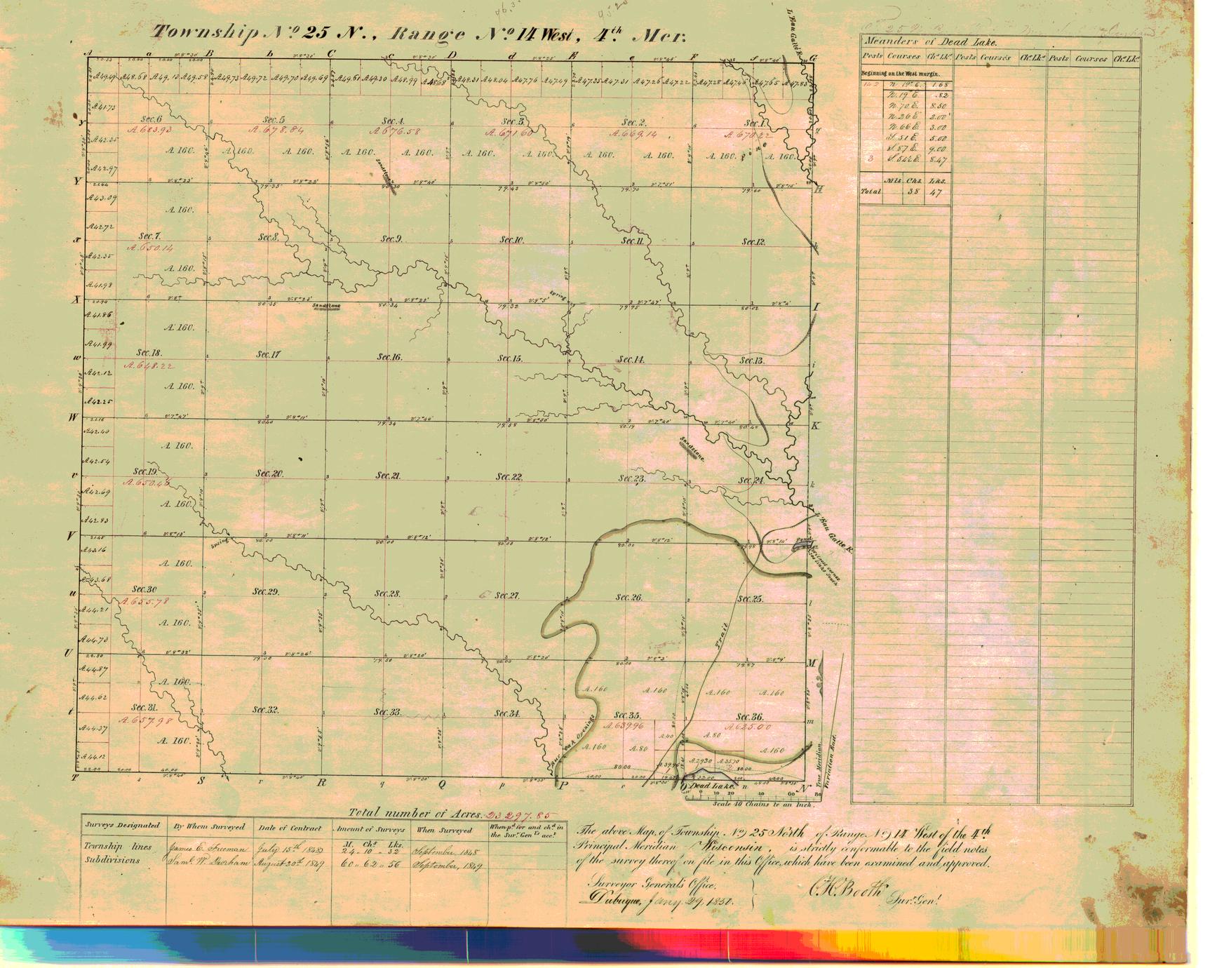 [Public Land Survey System map: Wisconsin Township 25 North, Range 14 West]