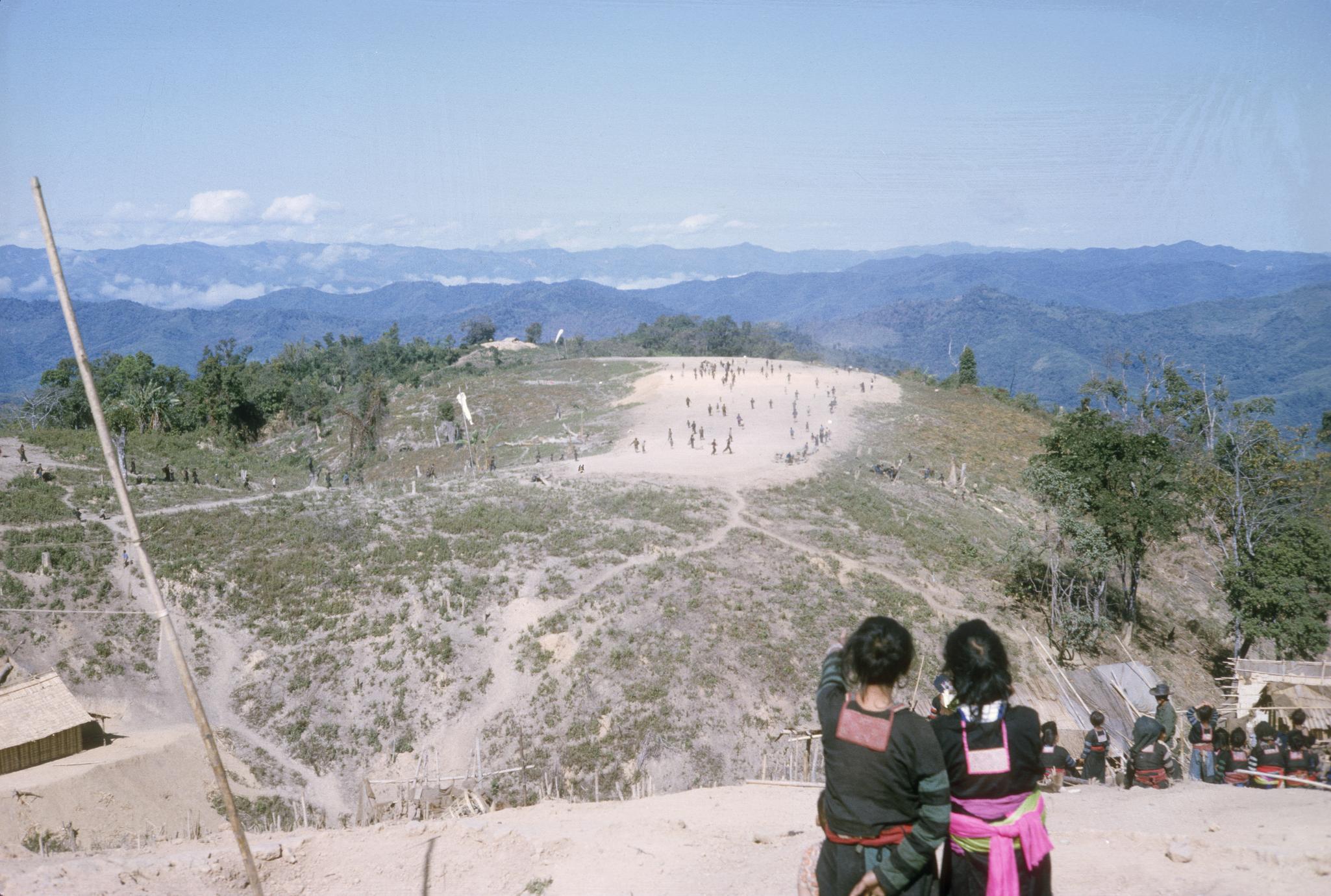 Ethnic Hmong and Khmu' refugees near airstrip