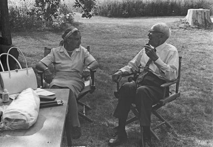 Estella Bergere Leopold and Harold C. Bradley at the shack