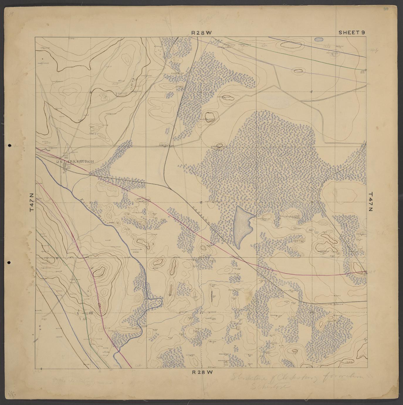 Geological map for Clarksburg (Marquette County, Michigan)