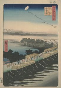 The Nihon Embankment and the Yoshiwara, no. 100 from the series One-hundred Views of Famous Places in Edo