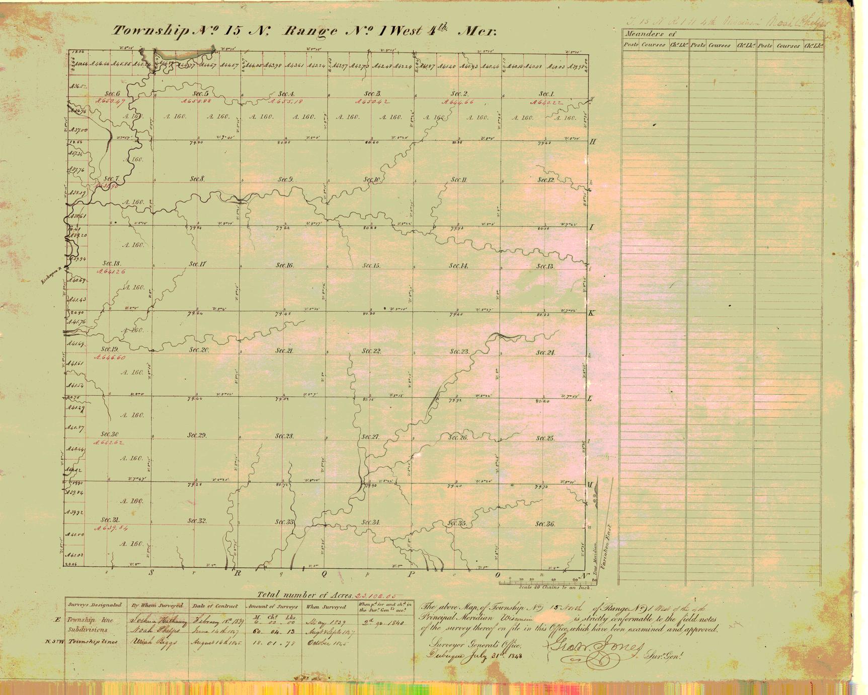 [Public Land Survey System map: Wisconsin Township 15 North, Range 01 West]
