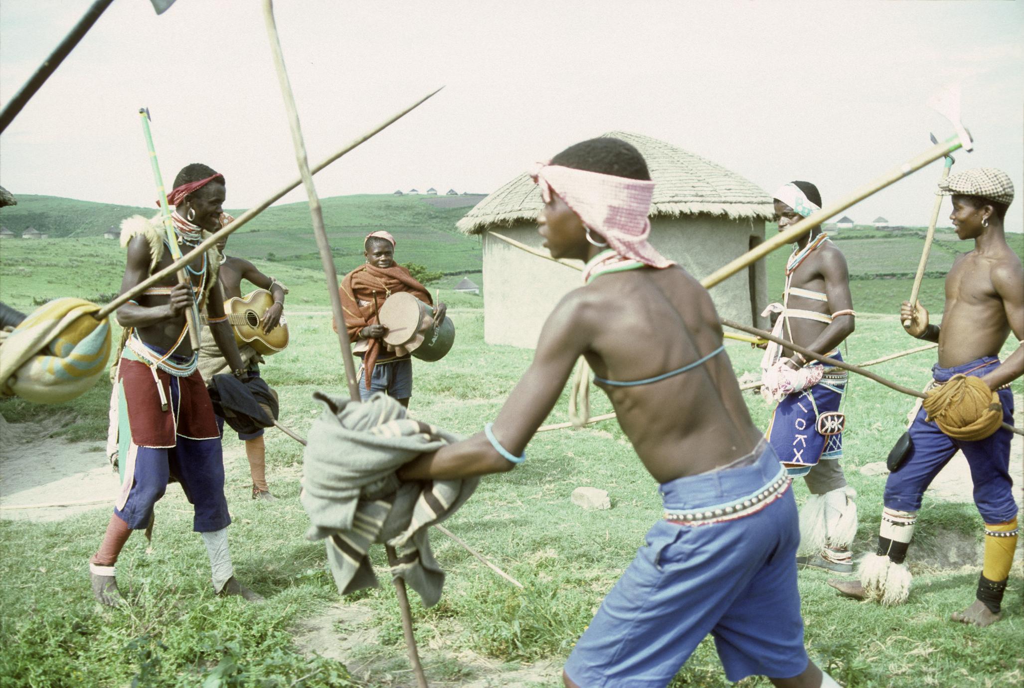 Southern Africa : Domestic Activities : games, stick-fighting - UWDC -  UW-Madison Libraries