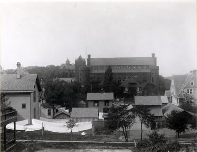 Lake Street neighborhood and Red Gym, ca. 1894-1916
