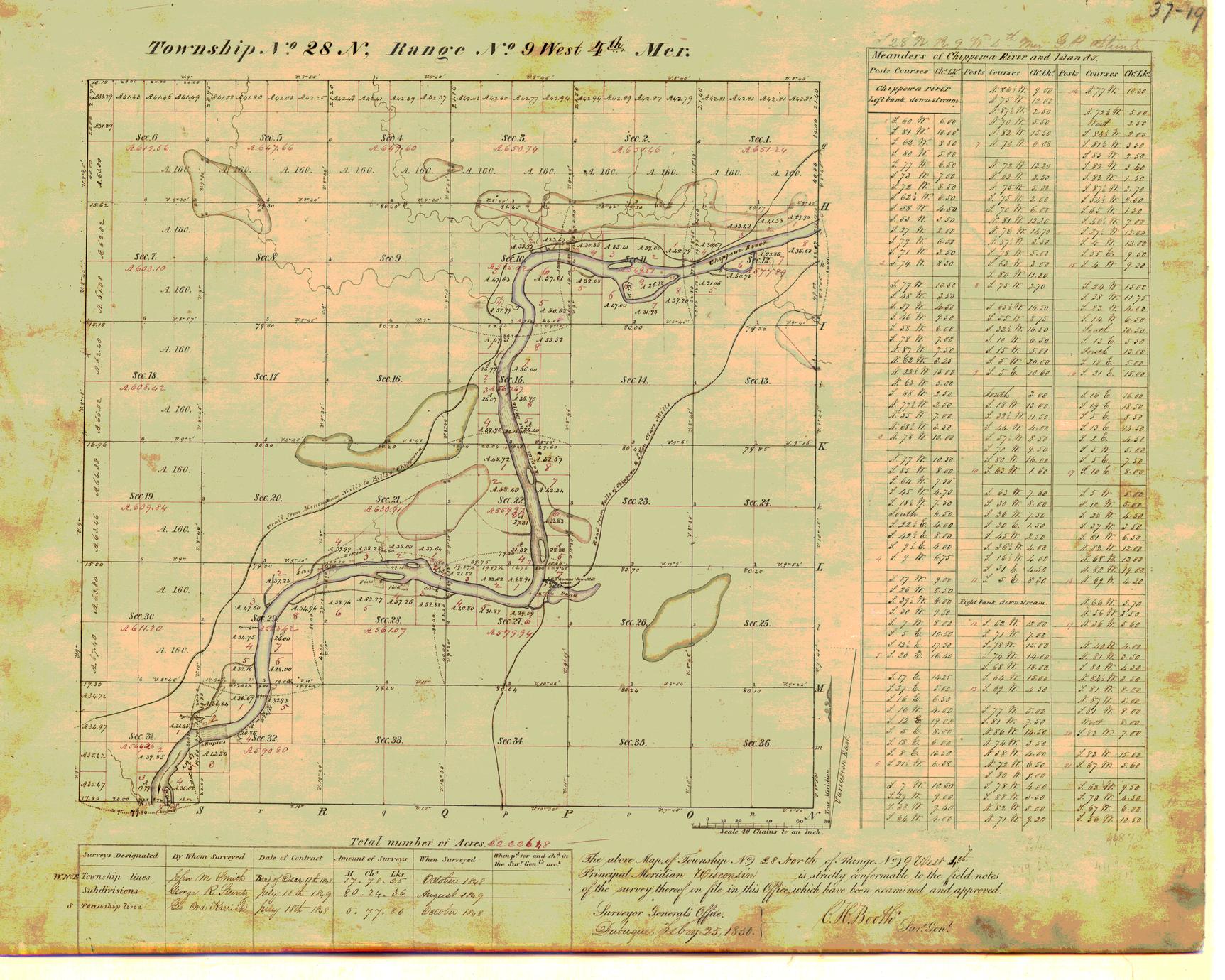 [Public Land Survey System map: Wisconsin Township 28 North, Range 09 West]