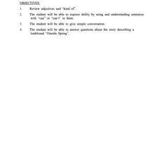 Grade 5, Unit 12 : Objectives