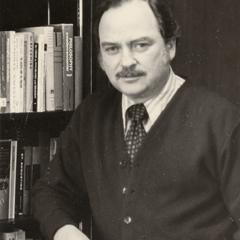 Dean Robert Thompson in the library