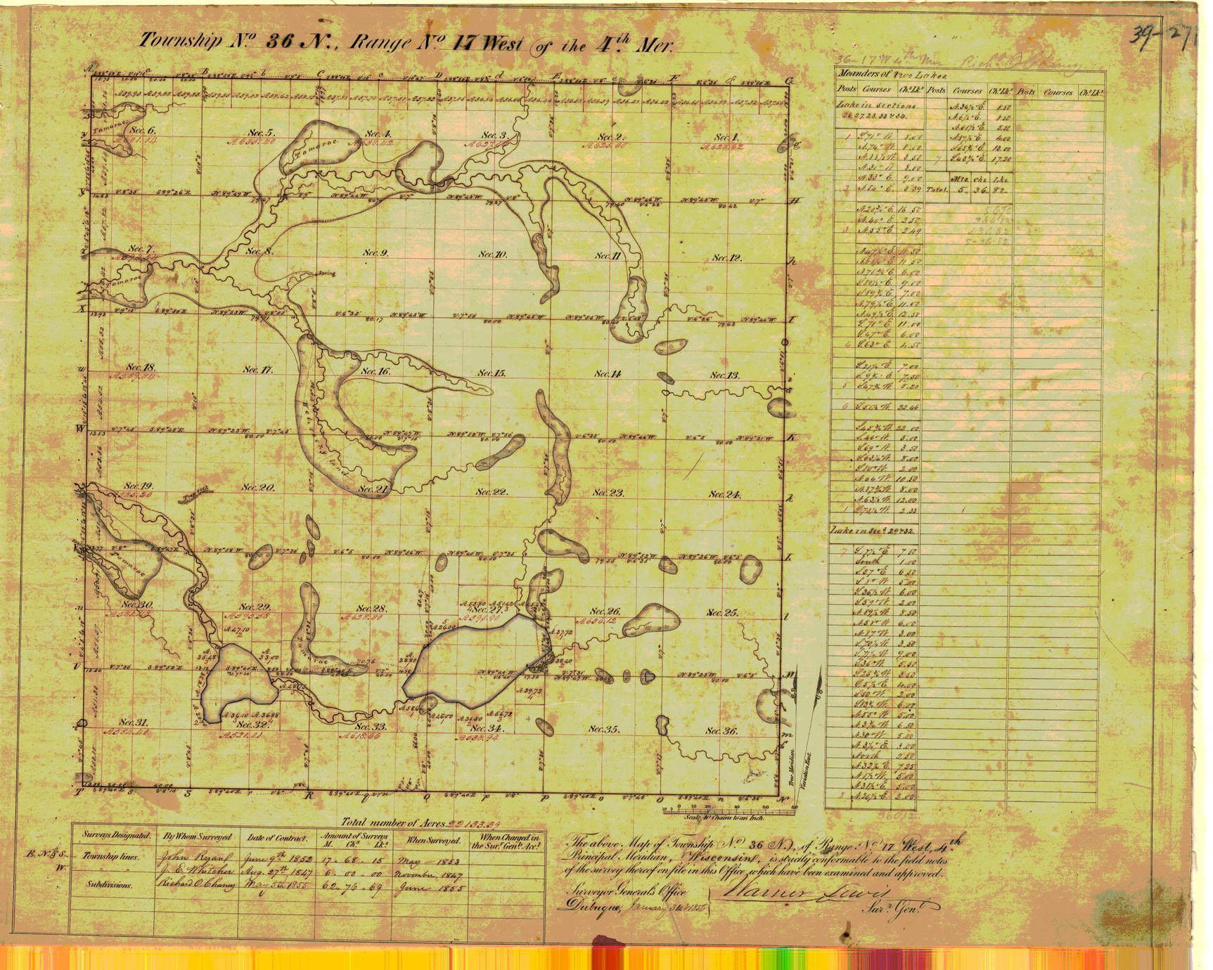 [Public Land Survey System map: Wisconsin Township 36 North, Range 17 West]