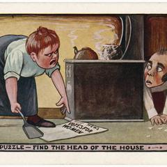 Find the head of the house, suffrage postcard