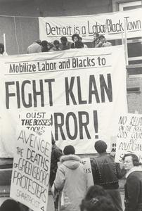Protest against the KKK and labor issues in Detroit