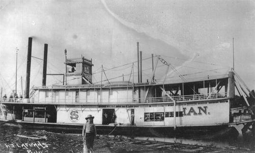 Side view of the Bart E. Linehan at shore