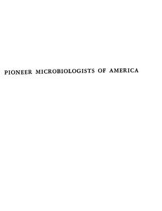Pioneer microbiologists of America