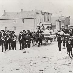 Bohemian-American parade with brass band