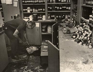 Cleaning up a lab after the Sterling Hall bombing