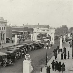 Downtown New Richmond, 1918 Welcome Home celebration