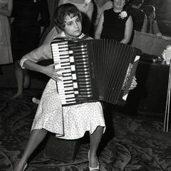 Woman playing accordion