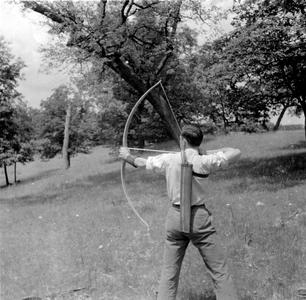 Unidentified man with bow drawn