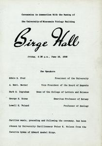 Birge Hall naming program