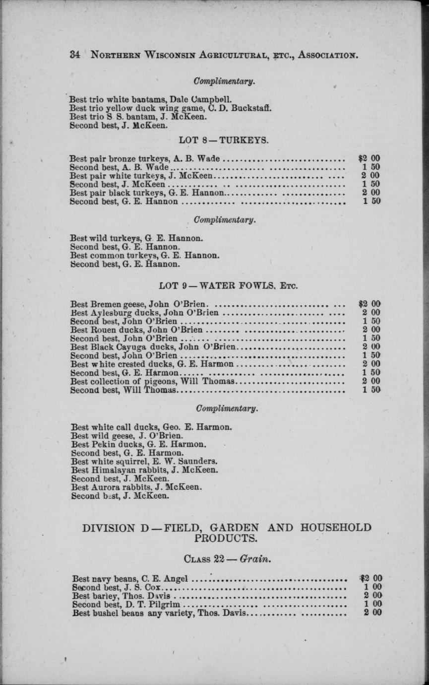 Transactions Of The Northern Wisconsin Agricultural And Mechanical 