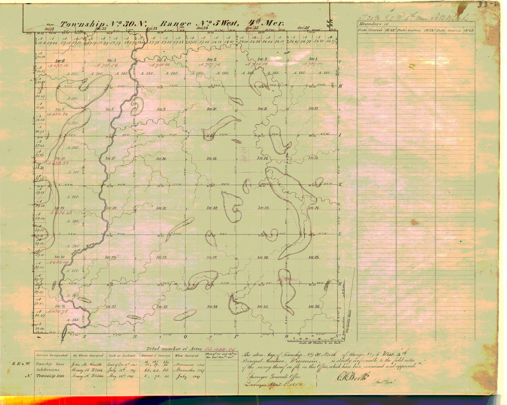 [Public Land Survey System map: Wisconsin Township 30 North, Range 05 West]