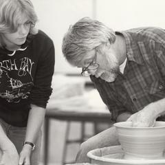 Pottery throwing instruction by James Zemba