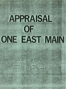 [An appraisal of 1 East Main, Madison, Wisconsin, the property known as the J. C. Penney building]