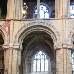 Peterborough Cathedral presbytery arcade and tribune
