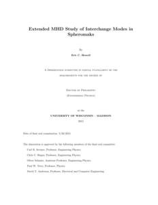 Extended MHD Study of Interchange Modes in Spheromaks