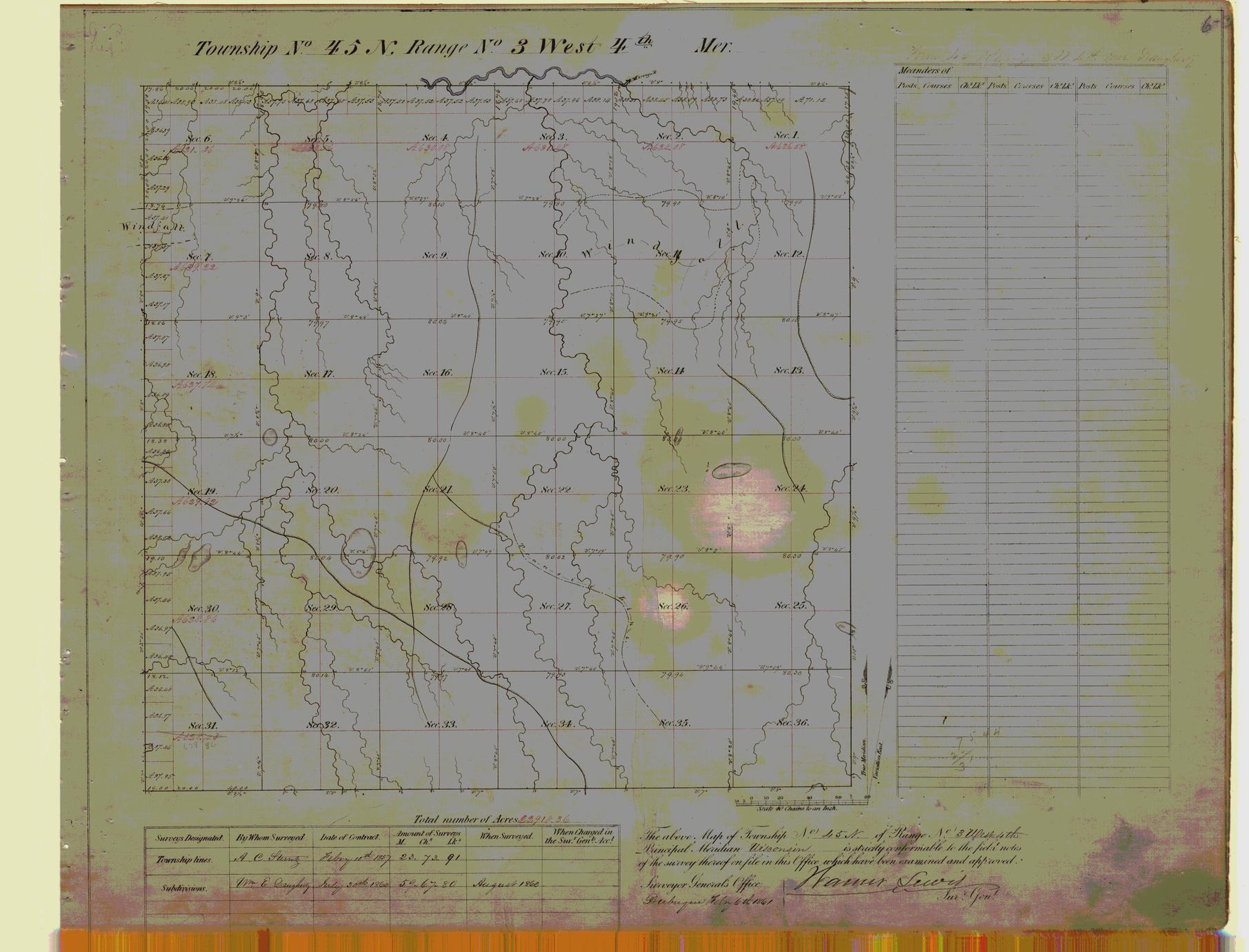 [Public Land Survey System map: Wisconsin Township 45 North, Range 03 West]