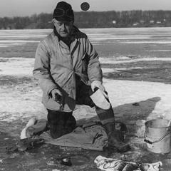 Clarence Lee ice fishing