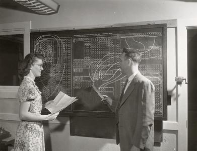 Kenneth Arnold with electronic calculating punch