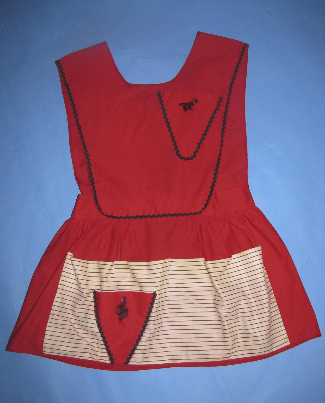 Red cotton apron